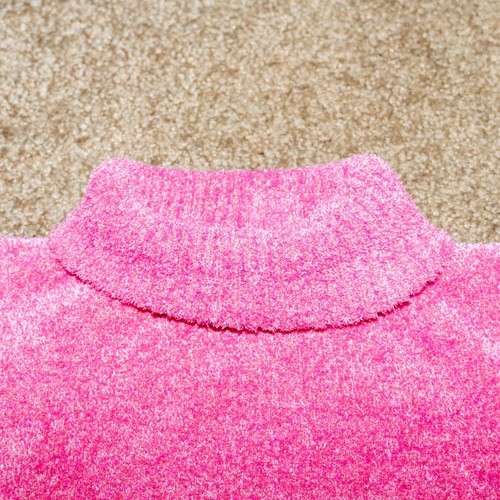Energie Girls XL Turtleneck Sweater Pink w/ Metallic Fiber, Long Sleeve Pullover - Picture 4 of 9