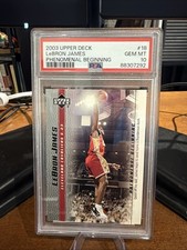 2003-04 UD LeBron James #18 Phenomenal Beginning Rookie Card PSA 10. rookie card picture