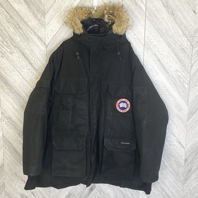 Canada Good Expedition Parka 4565M Mens 2XL Black Down Fur Hood Made in Canada