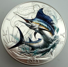 Pez espada - Pesca - Águila de plata americana 1 oz .999 moneda de dólar de plata