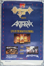 Vintage MTV's HeadBangers Ball 1989 Presents Anthrax PROMO POSTER - 24" x 36"