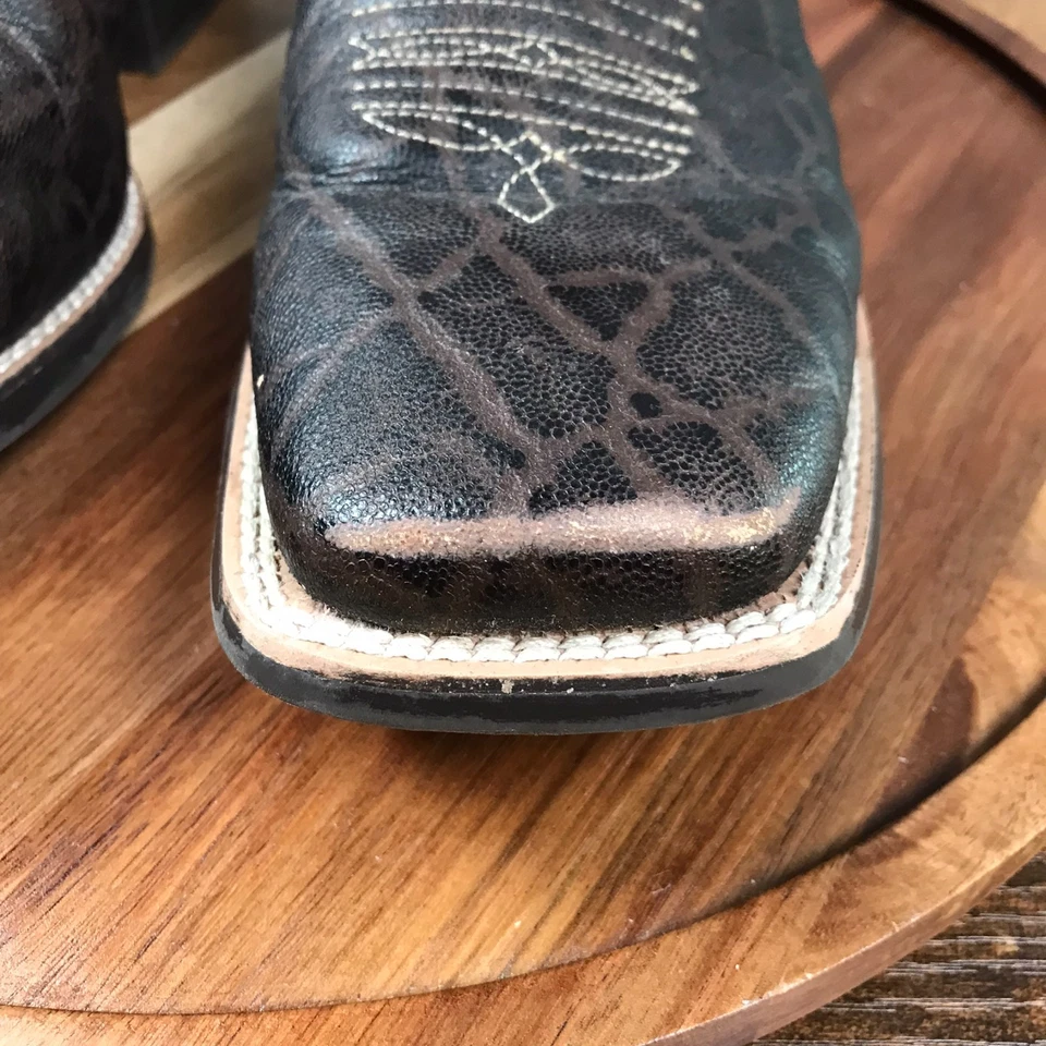 Ariat Youth Quickdraw Botas Occidentales Niños 6 Chocolate/Mandarín Puntera Cuadrada Vaquero Foto 2 de 4