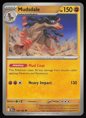 Mudsdale 108/182 Uncommon Destined Rivals Pokemon NM
