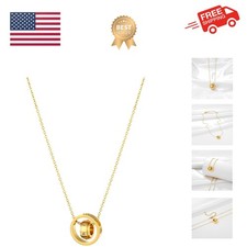 Women's Stainless Steel Necklace -18K Gold Women's Necklace, Gold Interlockin...