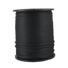 3/16 Inch Black Dacron Polyester Rope 500 Foot Spool Solid Braid Industrial Gr