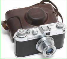 Vintage Meopta Opema II w. Belar 2.8/45mm lens 35mm film rangefinder camera