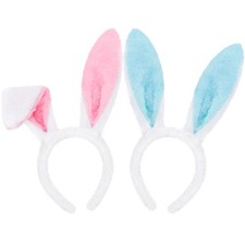 2 Pack Bunny Headband Easter Bunny Ears Hairbands Plush Headband for Easter P...