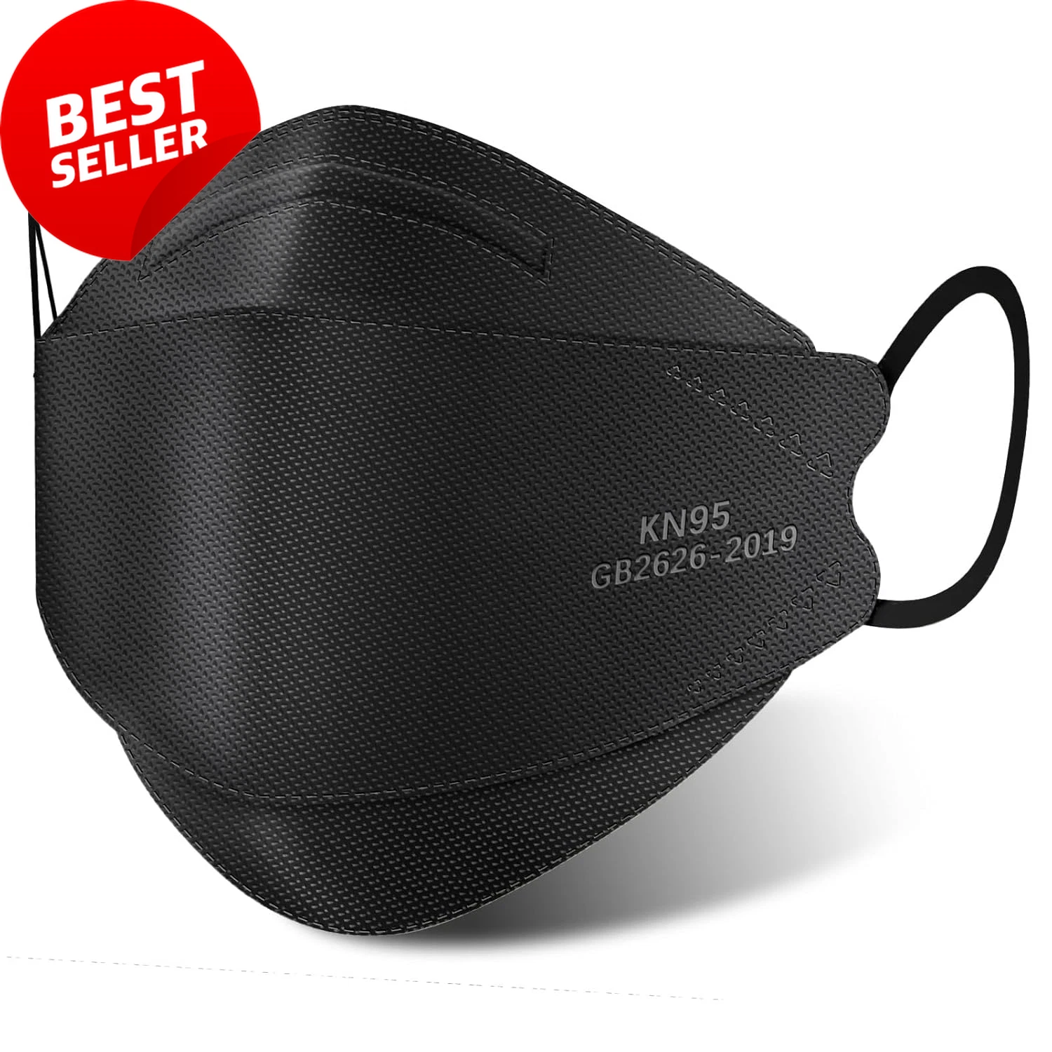 KN95 Face Mask 50 Pack 5 Ply Black Disposable Dust Smoke Protection