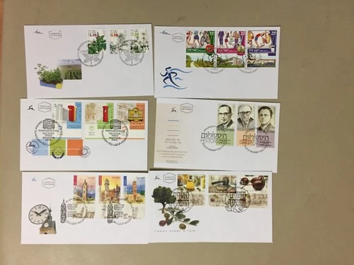 Six Israel after 2000 fdc with multiple stamps