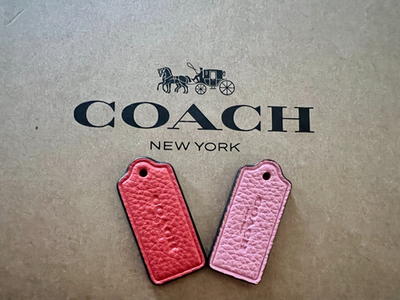 COACH Logo Acrylic Tag Charm Y2K 5本　CM COACH Logo New York Two Pieces Hang Tags Charm Purse Pebble