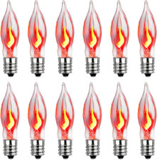 Flicker Flame Light Bulbs, 12 Pack Crystal Clear Flickering Light Bulbs