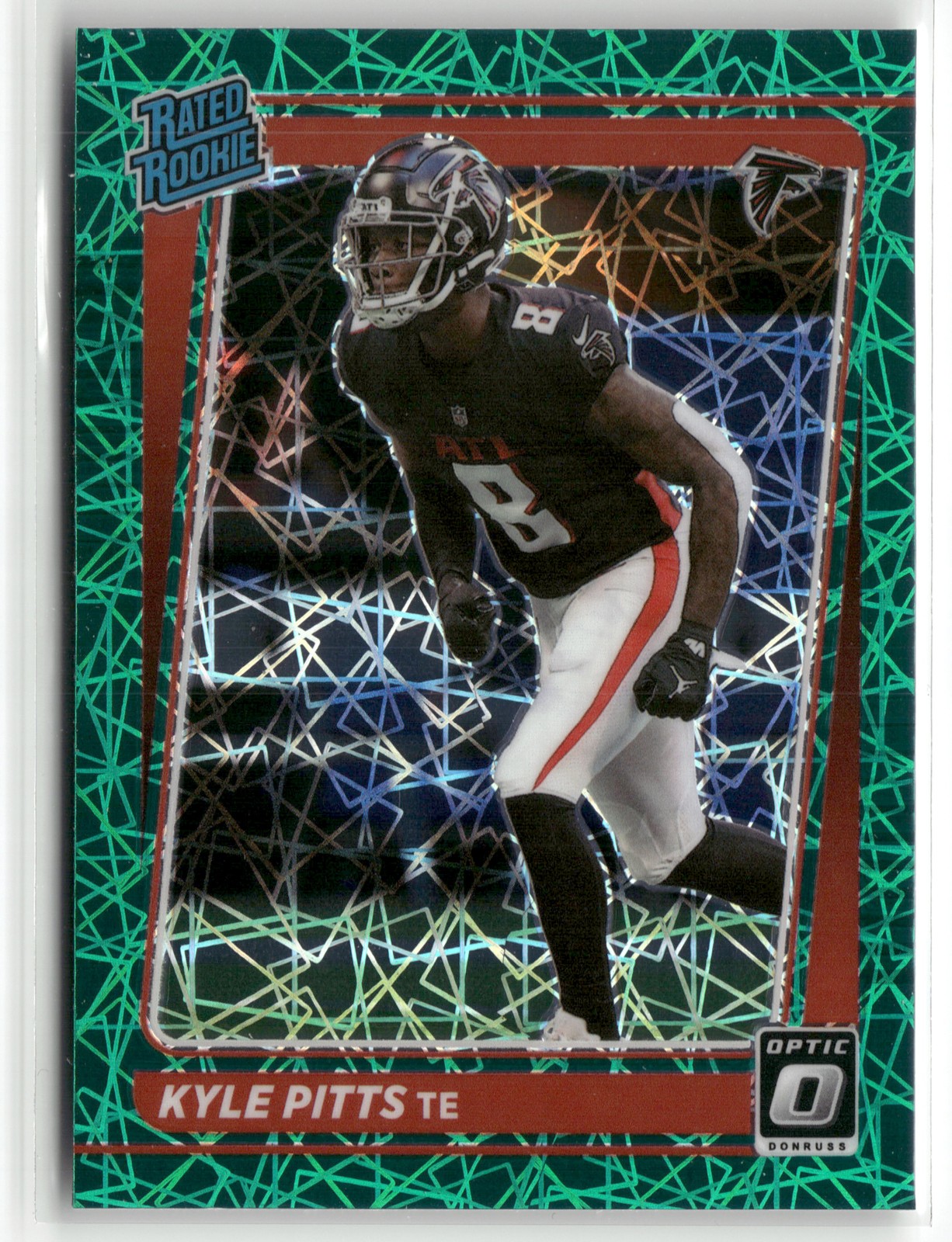 2021 Donruss Optic #211 Kyle Pitts Green Velocity !