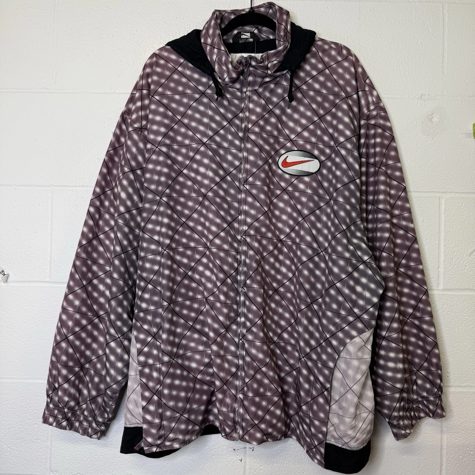 Vintage 90s Nike Windbreaker Jacket Men's 2XL Big Swoosh Logo Retro Colorblock