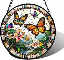 Butterfly Suncatcher , Stained Glass Window Hanging Memorial, Anniversary Gift