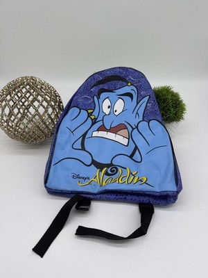 Disney Aladdin Genie Backpack Vinyl Purple Blue Character Bag Vintage