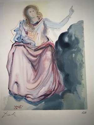 Salvador Dalí The Greatest Beauty of Beatrice Hand Signed E/A Woodcut  DCP 75