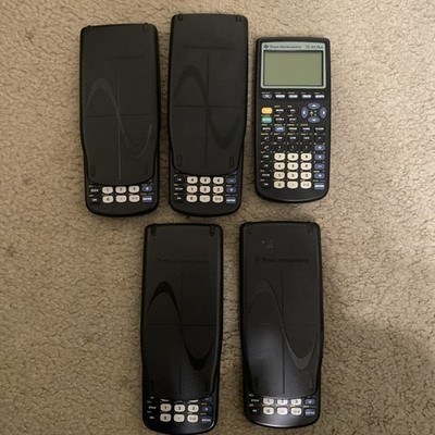 Lot Of 5 Texas Instruments TI-83 Plus Graphing Calculator with Cover - Working