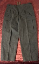 Vtg 60s US Military Wool Trouser Pants Green Cargo Button Fly Vietnam Era