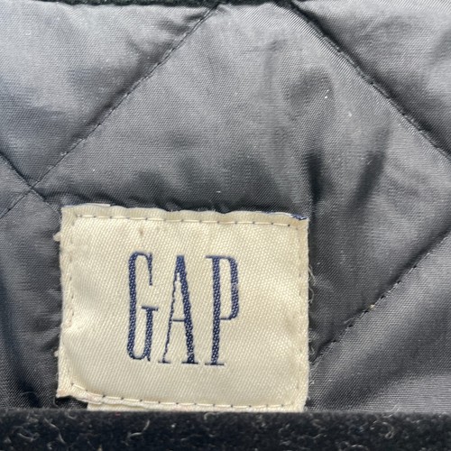 Vintage Gap Jacke Herren klein schwarz Steppmantel Hausarbeit Scheune Cord Druckknopfleiste - Bild 3 von 9