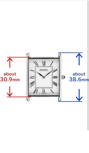 Seiko SWR049 St. Acier Argent Blanc Rectangulaire Quartz Homme Montre Auth Works - Photo 7 sur 7