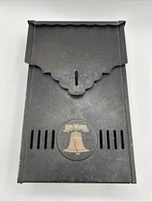 Vintage Metal Wall Mount Mailbox by P.N. Co. Fulton, Illinois-Liberty Bell-USA