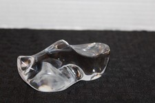 (JW) Solid Clear Glass Dutch "Wooden" Clog Shoe Paperweight Figurine