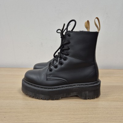 Dr Martens Jadon Black Platform Vegan Faux Leather Quad Chunky Boots Uk 4 Eu 37