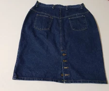 VENEZIA Women's Cotton Denim Pencil Skirt Pockets Blue Size 20 Plus USA Made VTG