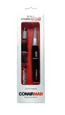 CONAIR MAN All-In-1 Nose Ear Hair BATTERY Stainless Steel Blade Detailer Trimmer