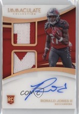 2018 Panini Immaculate Signature Rookie Gold /25 Ronald Jones II Patch Auto 17j1