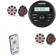 Kicker KMC2 Gauge Mount Marine Grade Receiver  2 Pair  45KM84L 8" Marine L...