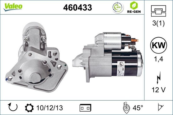 Valeo Starter 460433 FüR Dacia MERCEDES-BENZ Passend FüR Nissan Renault-image