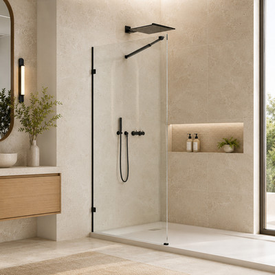 34''x76'' Walk in Frameless Shower Screen 10mm Tempered Glass Bathroom Shower Door