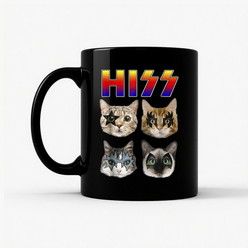 Zische Katze Tasse lustige Katze Band Meme Kätzchen Rock Parodie Geschenk Katzenliebhaber Papa 11 Unzen... - Bild 1 von 2