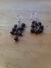 Garnet Grape Cluster Drop Dangle Earrings — photo 1