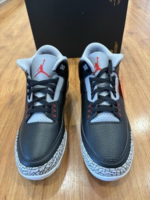 めい3 New Air Jordan 3 Retro Black Cement MCS Cleat FZ8627 001 Men Size