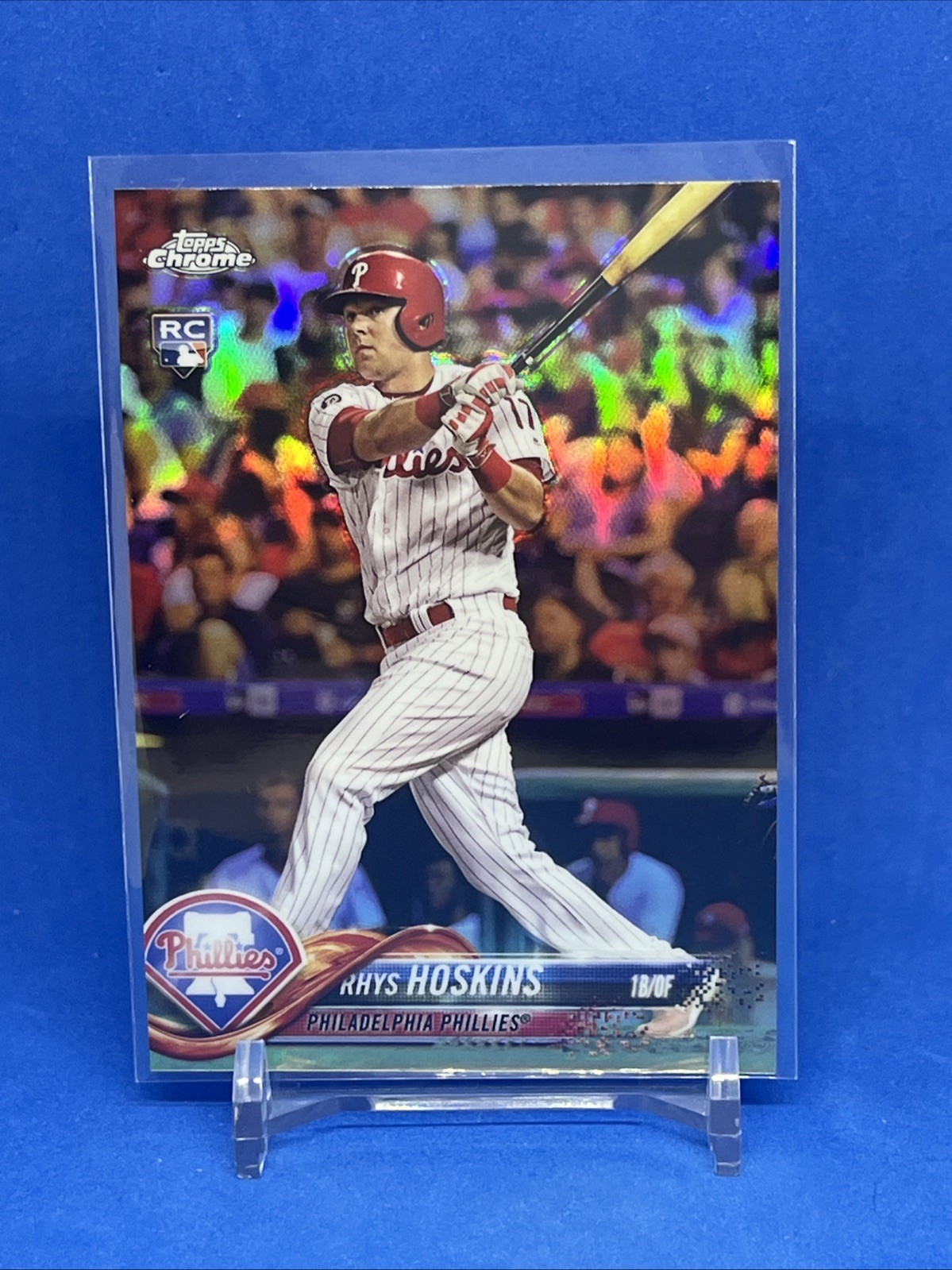 2018 Topps Chrome Refractor Rhys Hoskins #70 Rookie Phillies