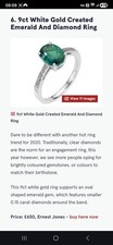 ENGAGEMENT RING 9ct gold , 1ct emerald , 0.15ct diamonds around the band. Size L