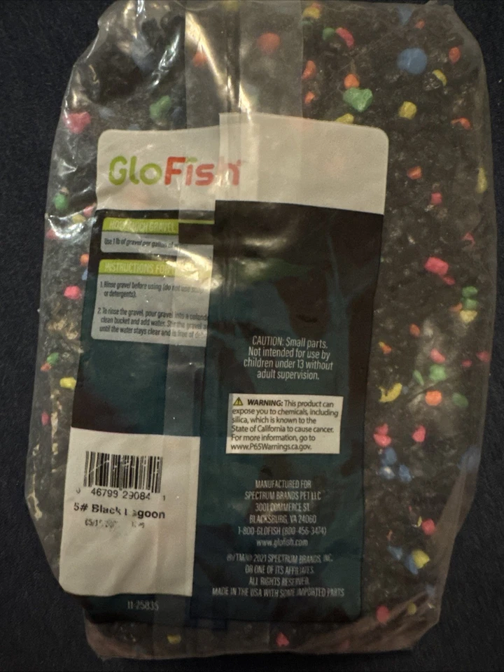 GloFish Aquarium Gravel – Black Lagoon – 5 lb Bag – New & Sealed - Image 2 of 2
