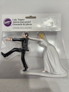Wilton Wedding Cake Topper Whimsical Bride Grabs Groom Funny