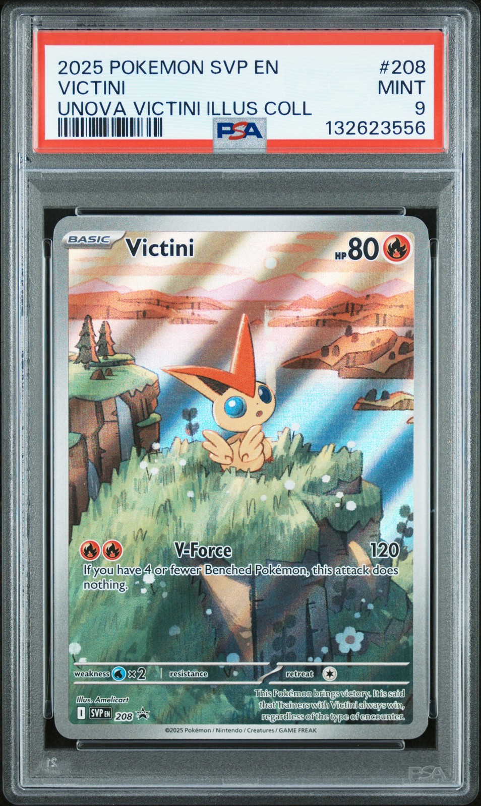 2025 POKEMON SVP PROMO UNOVA VICTINI ILLUSTRATION COLLECTION #208 VICTINI PSA 9