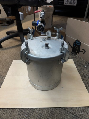 #ad Paint Pressure Pot Tank Spray Feed Pot Regulator Gauge Clamp Lid Metal $99.99