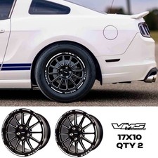 2 VMS RACING BLACKHAWK DRAG RACE WHEELS REAR 17X10 FOR 05-14 FORD MUSTANG S197
