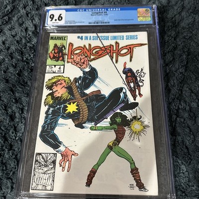 Longshot #4 1985 CGC 9.6 WP  Nocenti Adams Portacio Spider-Man She-Hulk App