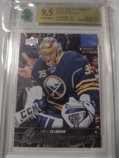2015-16 Upper Deck Young Guns rookie Rc #472 Linus Ullmark Graded MNT 9.5