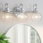 Bathroom Light Fixtures Polished Chrome 3 Light Vanity Light Wall Sconces Lig...