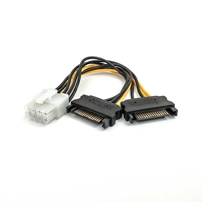 PCI Express Adapter Stromadapter Stromkabel 2x SATA Strom Stecker > 8 Pin Buchse