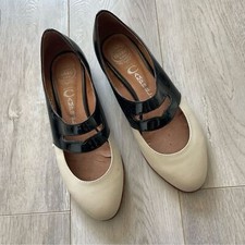 Jeffrey Campbell Flats deposit womens Cream Black size 7 classy mary jane