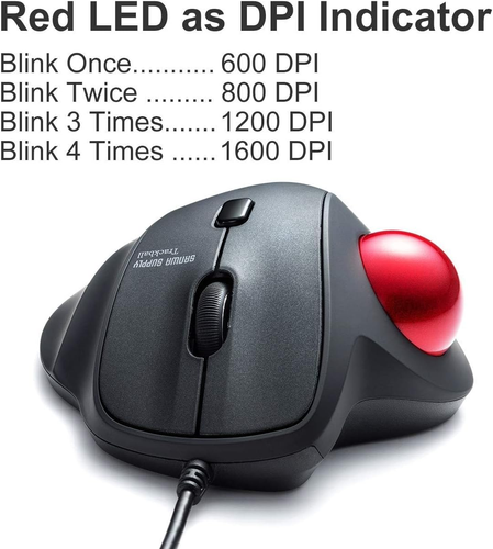 Wired Ergonomic Trackball Mouse Optical Vertical Rollerball Mice Silent Butto... - Picture 3 of 9
