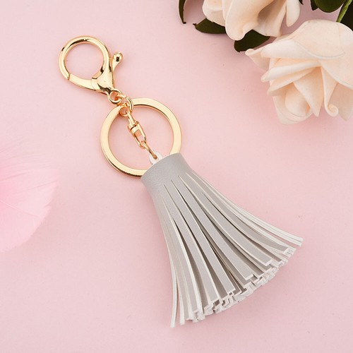Real Leather Tassel Fringe Keychain Key Chain Women Bag Charm Backpack Pendant - Picture 22 of 43